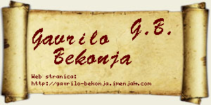 Gavrilo Bekonja vizit kartica